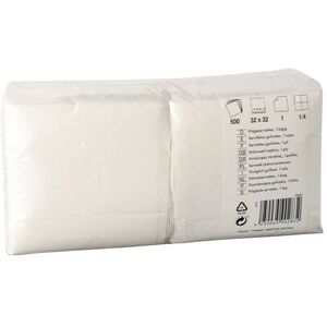 NO BRAND Servett 1-lags 32x32cm vit 500/fp NO BRAND Servett 1-lags 32x32cm vit 500/fp