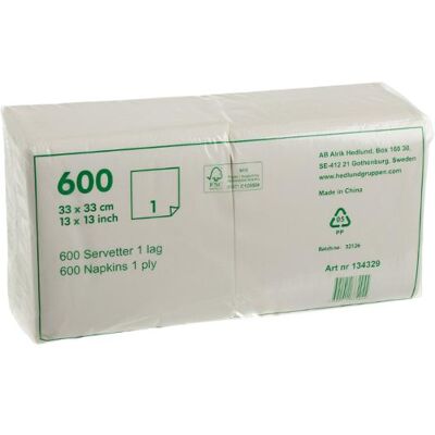 NO BRAND Servett 1-lags 33x33cm vit 600/fp NO BRAND Servett 1-lags 33x33cm vit 600/fp