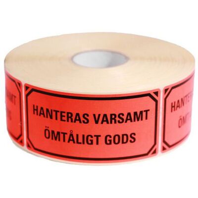 NO BRAND Varningsetikett Hanteras varsamt 1000/rl NO BRAND Varningsetikett Hanteras varsamt 1000/rl