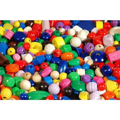 PLAYBOX Träpärlmix 750g blandade färger PLAYBOX Träpärlmix 750g blandade färger