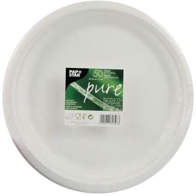 PAPSTAR Tallrik PURE Bagasse 26 cm 50/fp PAPSTAR Tallrik PURE Bagasse 26 cm 50/fp