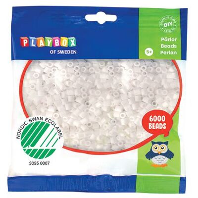 PLAYBOX Rörpärlor Vit 6000st/fp PLAYBOX Rörpärlor Vit 6000st/fp