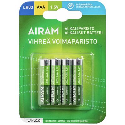 Batteri Airam Alkaliskt AAA 4 st/fp Batteri Airam Alkaliskt AAA 4 st/fp