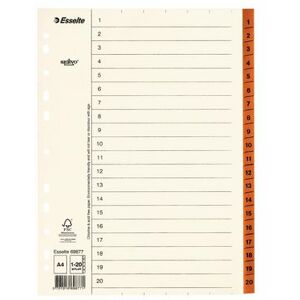 ESSELTE Pappregister Servo A4 1-20 brun flik ESSELTE Pappregister Servo A4 1-20 brun flik
