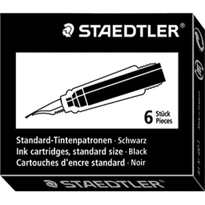 Bläckpatron Staedtler svart 6 st/fp Bläckpatron Staedtler svart 6 st/fp