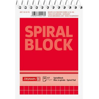 Brunnen Spiralblock A7 60g 50 blad Rutat Brunnen Spiralblock A7 60g 50 blad Rutat