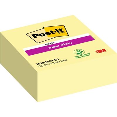Notes POST-IT SS kub 76x76mm gul 270blad Notes POST-IT SS kub 76x76mm gul 270blad