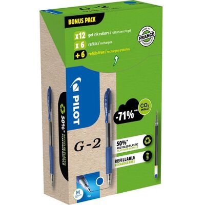 Gelpenna PILOT G2 Plus. blå 12+12/fp Gelpenna PILOT G2 Plus. blå 12+12/fp
