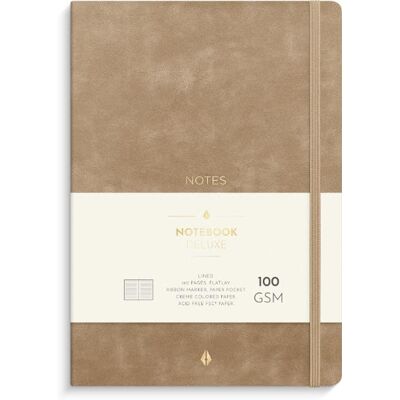 Ant.bok BURDE Deluxe A5 linj smooth beig Ant.bok BURDE Deluxe A5 linj smooth beig