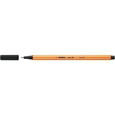 STABILO Point 88 Fineliner - Svart - 0,4mm - Vattentät bläck STABILO Point 88 Fineliner - Svart - 0,4mm - Vattentät bläck