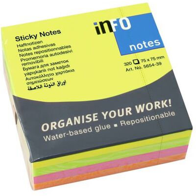 NO BRAND Notes INFO NOTES kub 75x75mm neon NO BRAND Notes INFO NOTES kub 75x75mm neon
