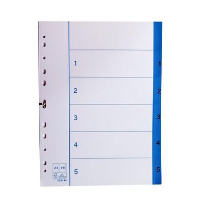 NO BRAND Pappersregister A4 1-5 20/fp NO BRAND Pappersregister A4 1-5 20/fp