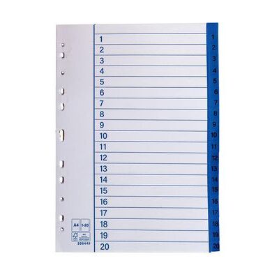 NO BRAND Pappersregister A4 1-20 10/fp NO BRAND Pappersregister A4 1-20 10/fp