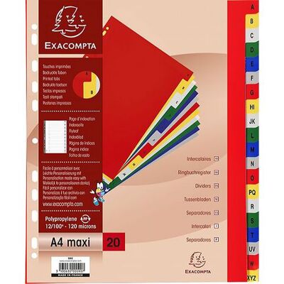 Plastregister EXACOMPTA PP A4+ A-Z f.f Plastregister EXACOMPTA PP A4+ A-Z f.f