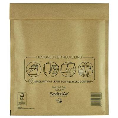 Sealed Air Bubbelpåse E/2 220x260mm brun 200/fp Sealed Air Bubbelpåse E/2 220x260mm brun 200/fp