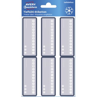Avery Frysetikett 26x73 mm Grå 24/fp Avery Frysetikett 26x73 mm Grå 24/fp