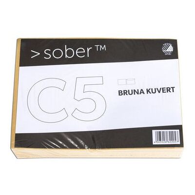 Kuvert SOBER C5 80g FH brun 500/fp Kuvert SOBER C5 80g FH brun 500/fp
