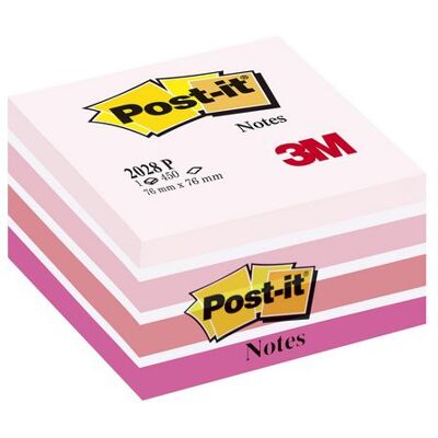 Notes POST-IT kub 76x76mm rosa/vit Notes POST-IT kub 76x76mm rosa/vit