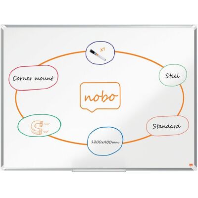 Whiteboard NOBO premium stål 120x90cm Whiteboard NOBO premium stål 120x90cm