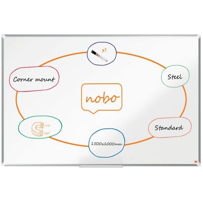 Whiteboard NOBO premium stål 150x100cm Whiteboard NOBO premium stål 150x100cm