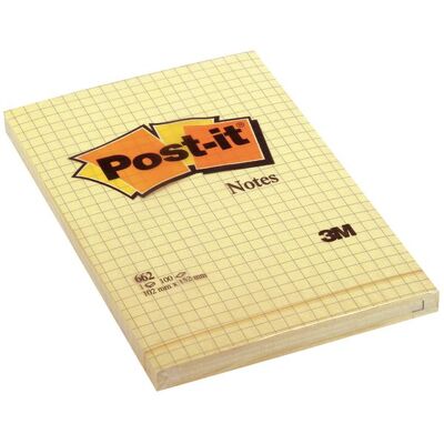 Memoblock POST-IT rutat 102x152 gul Memoblock POST-IT rutat 102x152 gul
