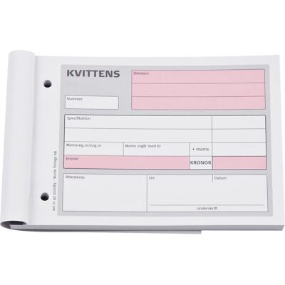 Burde Kvittensblock A6L 2x 50 blad Burde Kvittensblock A6L 2x 50 blad