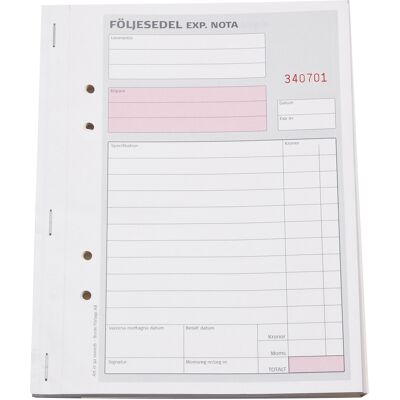 Burde Följesedel A5 numrerade 3x 50 blad Burde Följesedel A5 numrerade 3x 50 blad