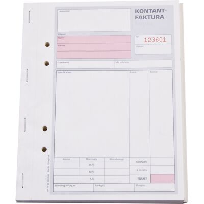 Burde Kontantfaktura A5 3x50blad Burde Kontantfaktura A5 3x50blad