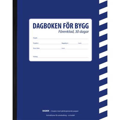 Burde Byggdagbok A5 30 dagars Burde Byggdagbok A5 30 dagars