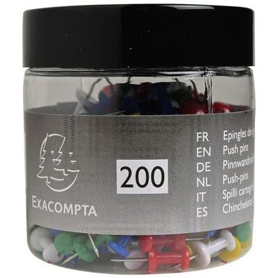 Kartnål EXACOMPTA sort.färger 200/fp Kartnål EXACOMPTA sort.färger 200/fp