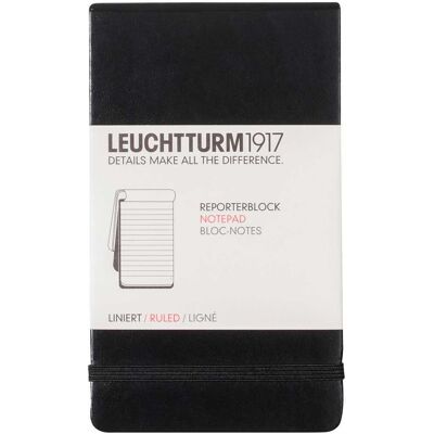 Leuchtturm Reporter notepad A6 linj Svart Leuchtturm Reporter notepad A6 linj Svart