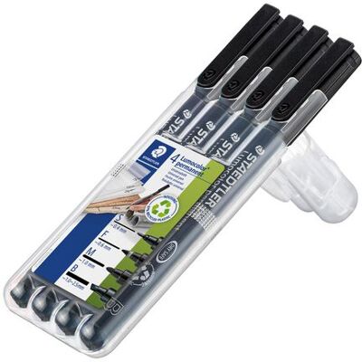 STAEDTLER Universalpenna LUMOCOLOR svart 4/fp STAEDTLER Universalpenna LUMOCOLOR svart 4/fp
