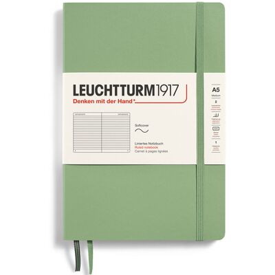 Leuchtturm Anteckningsbok A5 soft linjerad Sage Leuchtturm Anteckningsbok A5 soft linjerad Sage