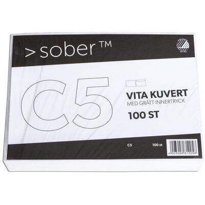 SOBER Kuvert konsument fp C5 90g remsa 100/fp SOBER Kuvert konsument fp C5 90g remsa 100/fp