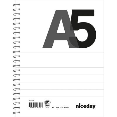 Niceday Kollegieblock A5 70blad 60g linjerat ohålat Niceday Kollegieblock A5 70blad 60g linjerat ohålat