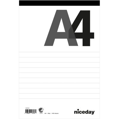 Niceday Perforerat block A4 100blad linjerat Niceday Perforerat block A4 100blad linjerat