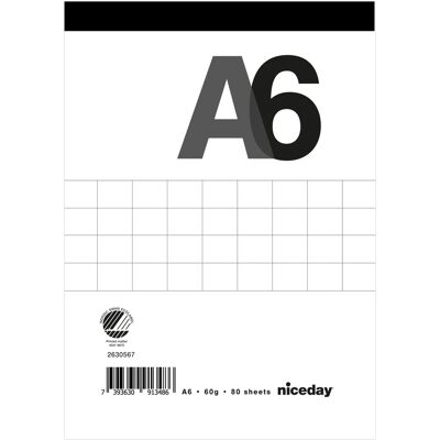 Niceday Perforerat block A6 80blad rutat Niceday Perforerat block A6 80blad rutat