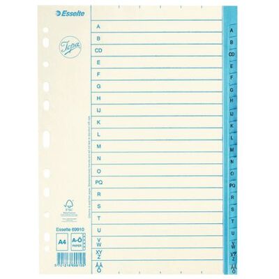 Pappregister JOPA A4 A-Ö vit/blå Pappregister JOPA A4 A-Ö vit/blå