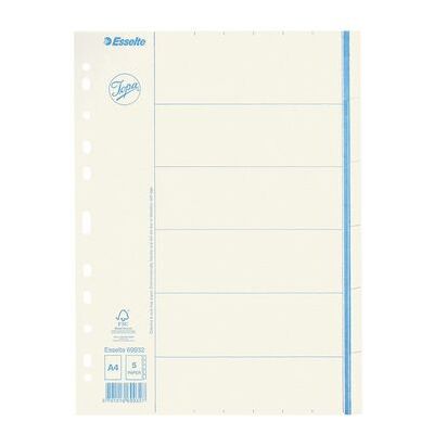 Pappregister JOPA A4 5 flik otr. Pappregister JOPA A4 5 flik otr.