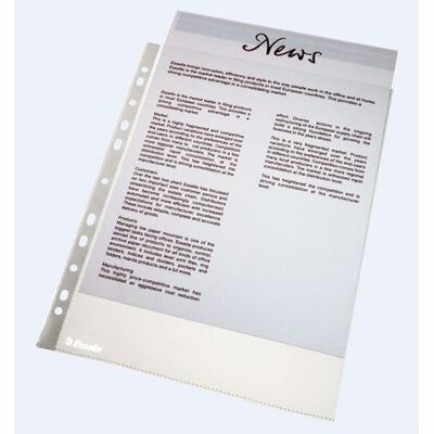 Plastficka ESSELTE PP A4 0,06 klar 100/F Plastficka ESSELTE PP A4 0,06 klar 100/F