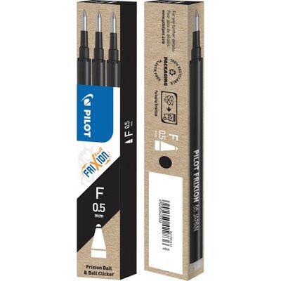 Refill PILOT Frixion 0,5mm svart 3/fp Refill PILOT Frixion 0,5mm svart 3/fp