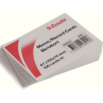 Esselte Skrivkort A7L linjerad 100 st/fp Esselte Skrivkort A7L linjerad 100 st/fp