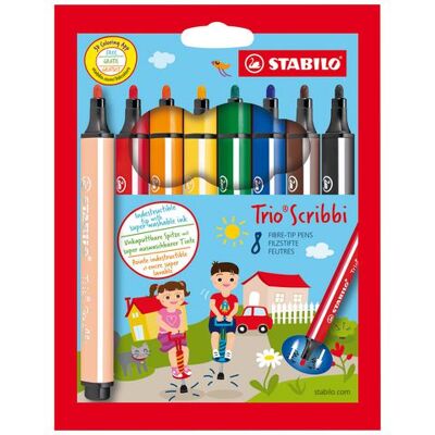 STABILO Fiberpenna Trio Scribbi 8 färger STABILO Fiberpenna Trio Scribbi 8 färger