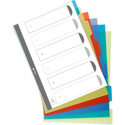 Exacompta Register A4 returplast 6 flikar Exacompta Register A4 returplast 6 flikar