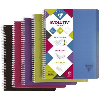 Clairefontaine Ant.block LINICOLOR A4+ 3-flik sort Clairefontaine Ant.block LINICOLOR A4+ 3-flik sort