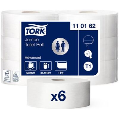 Toalettpapper TORK Uni T1 1-lag 500m Toalettpapper TORK Uni T1 1-lag 500m