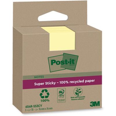 Notes POST-IT SS 76x76mm rec gul 3/fp Notes POST-IT SS 76x76mm rec gul 3/fp