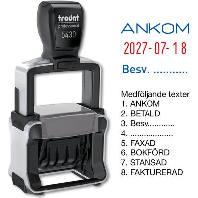 Stämpel Datum/Text Trodat 5430 Stämpel Datum/Text Trodat 5430