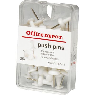 Office Dep Kartnålar Push-pin vit 25 st/fp Office Dep Kartnålar Push-pin vit 25 st/fp