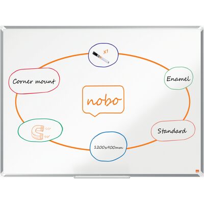 Nobo Whiteboard Premium Plus Emalj 1200 x 900 mm Nobo Whiteboard Premium Plus Emalj 1200 x 900 mm